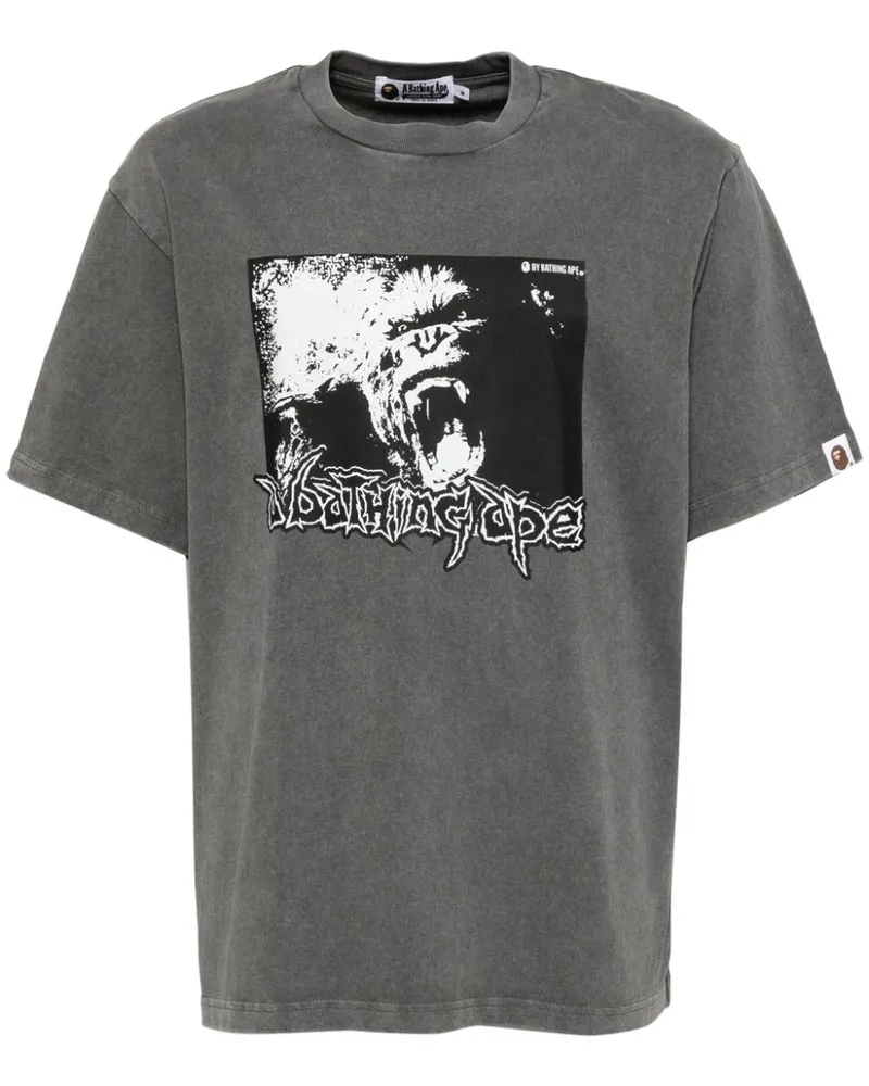 BAPE T-Shirt mit grafischem Print - Grau Grau