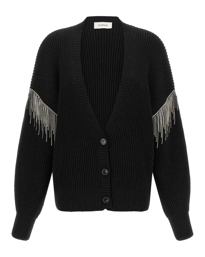 SPORTMAX Pagine Cardigan mit Strass - Schwarz Schwarz