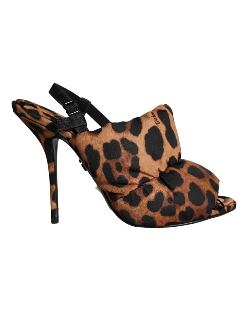 Dolce & Gabbana Gesteppte Keira Sandalen mit Leopardenmuster - Braun Braun