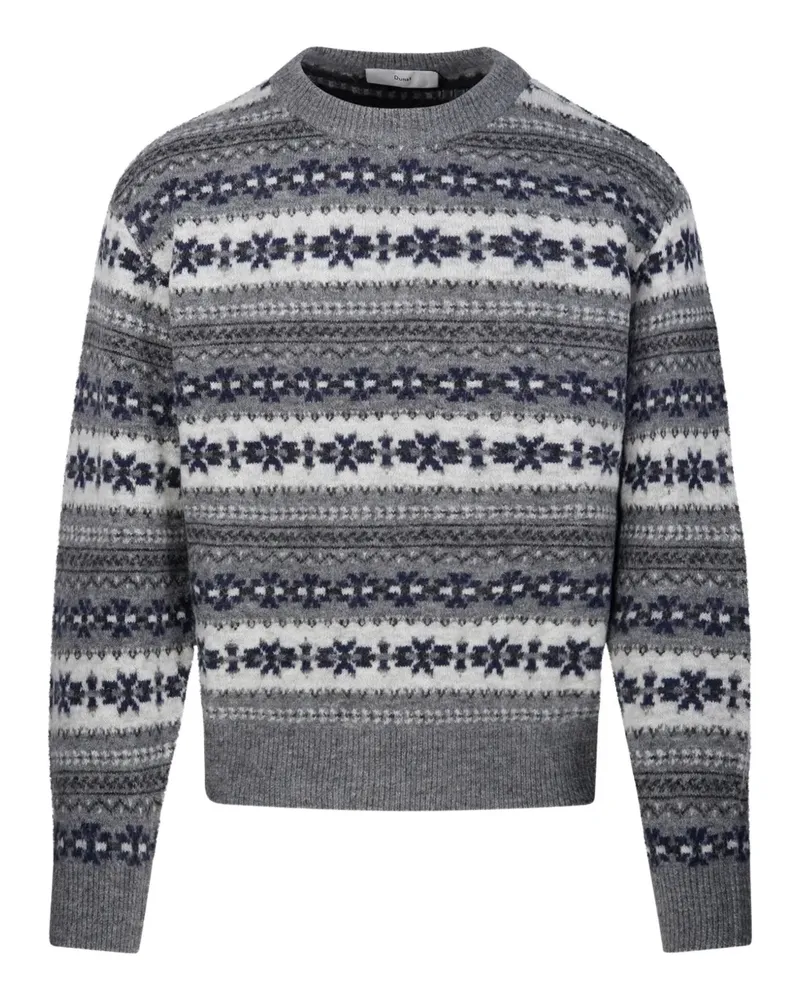 Dunst Pullover mit Fair-Isle-Intarsienmuster - Grau Grau