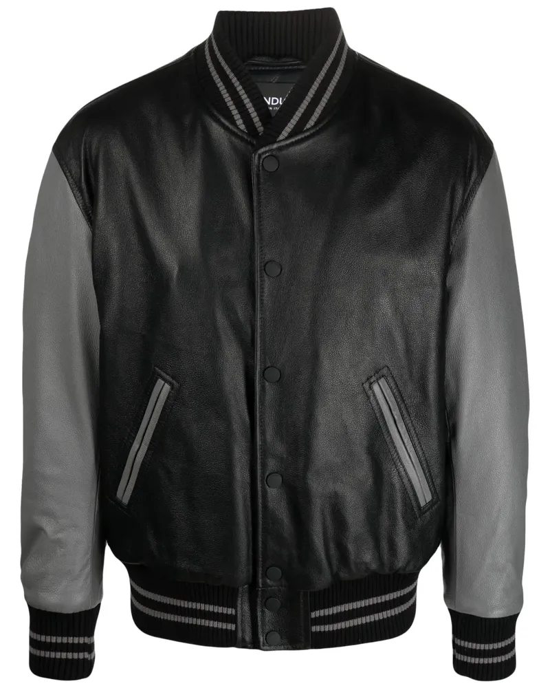 Dondup Bomberjacke mit Ledereinsätzen - Schwarz Schwarz