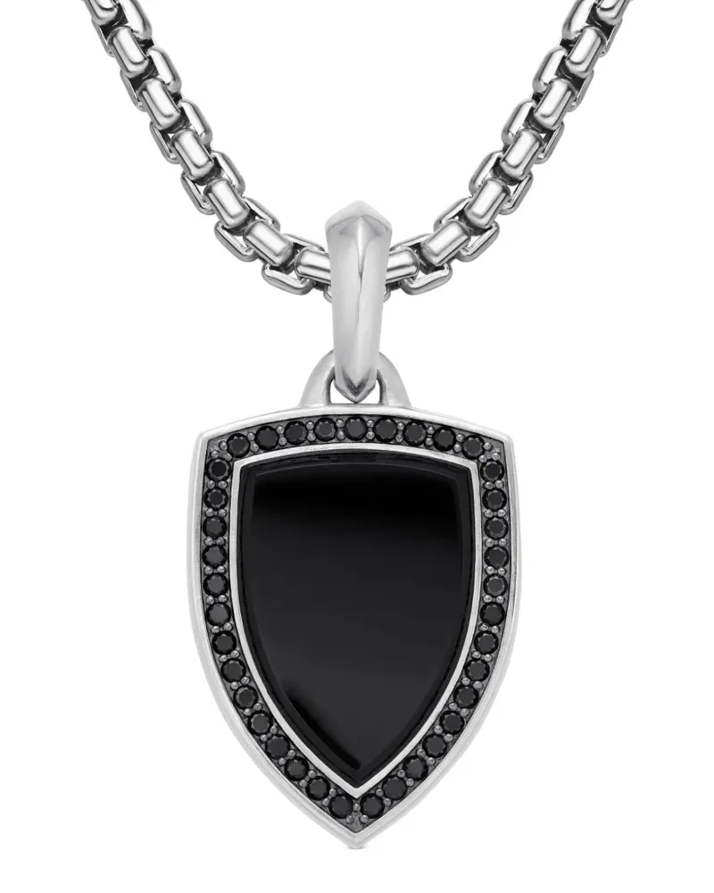 David Yurman Shield Sterlingsilber-Amulett mit Diamanten Silber