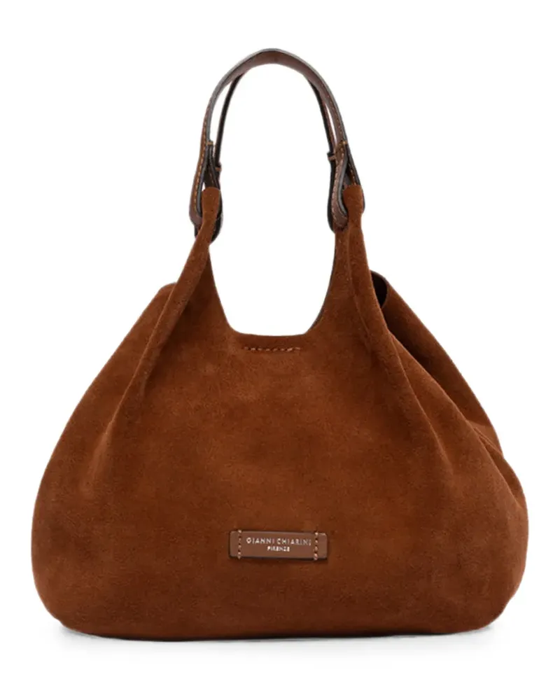 Gianni Chiarini Mittelgroße Dua Schultertasche aus Wildleder - Braun Braun