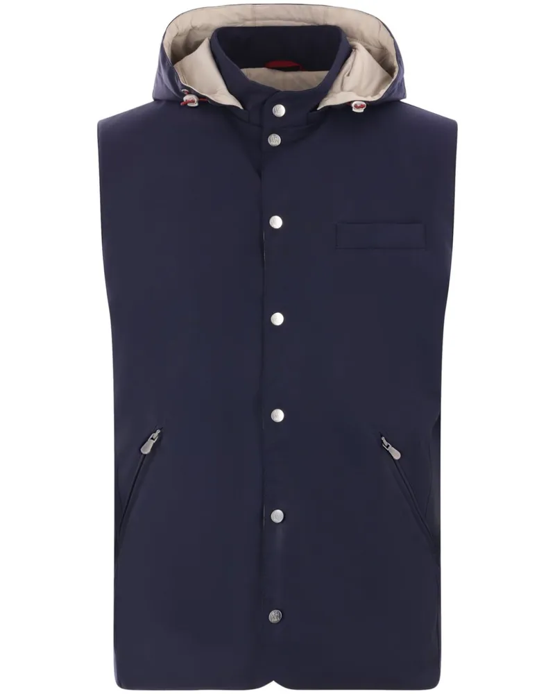 Brunello Cucinelli Trägershirt mit Kapuze - Blau Blau