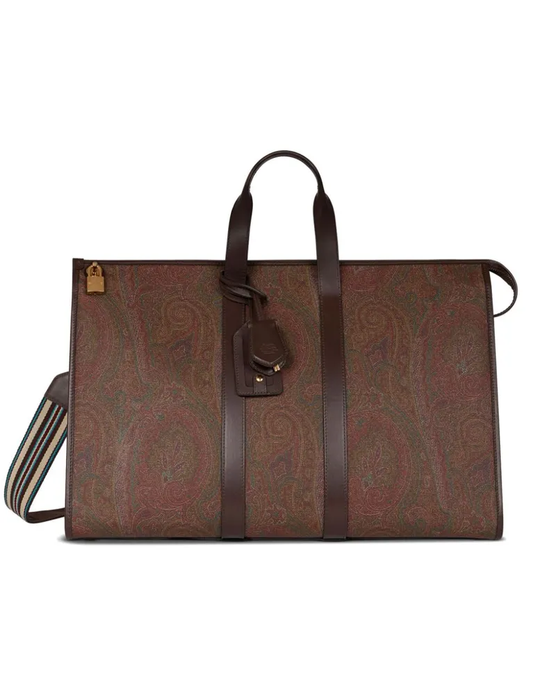 Etro Große Reisetasche mit Paisley-Print - Braun Braun