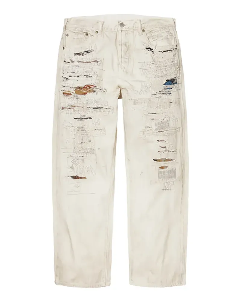 Supreme Being x MM6 Maison Margiela Lockere Jeans im Distressed-Look - Nude Nude