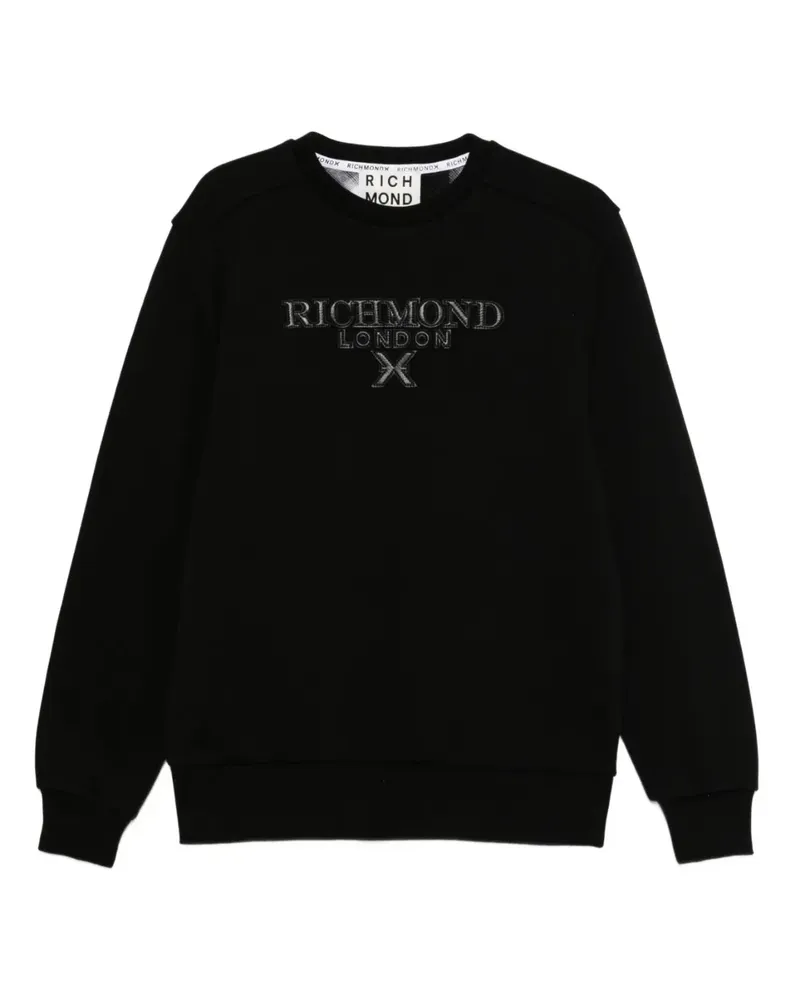 John Richmond Sweatshirt mit Logo-Stickerei - Schwarz Schwarz