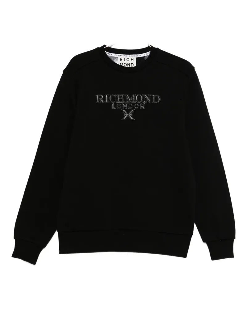 John Richmond Sweatshirt mit Logo-Stickerei - Schwarz Schwarz
