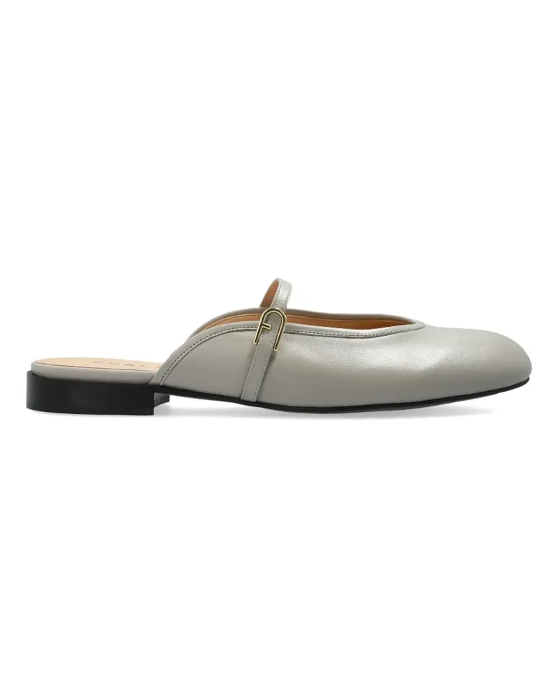 Furla Etoile strap-detail leather mules - Grau Grau