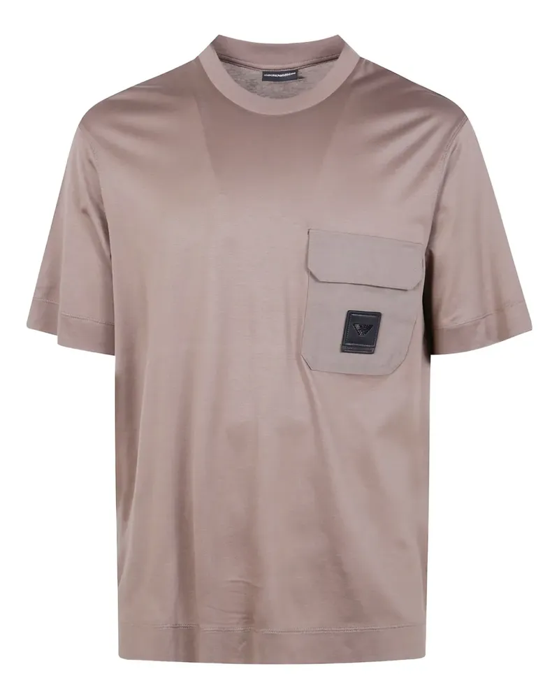 Emporio Armani T-Shirt mit aufgesetzter Tasche - Braun Braun