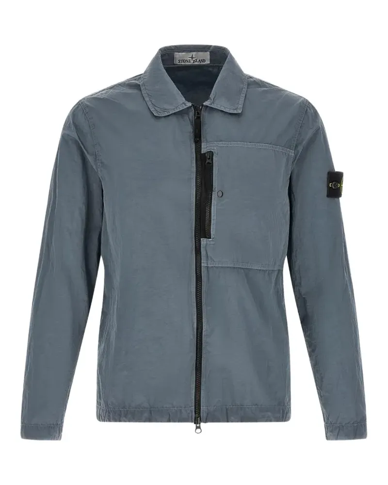 Stone Island 1200041 econyl® Hemdjacke aus Nylon-Metall - Blau Blau