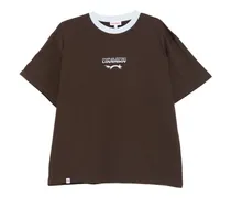 T-Shirt mit Logo-Stickerei - Braun