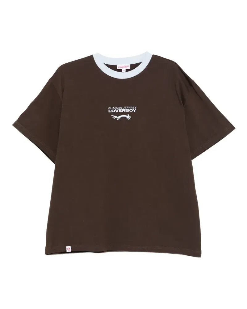 Charles Jeffrey Loverboy T-Shirt mit Logo-Stickerei - Braun Braun