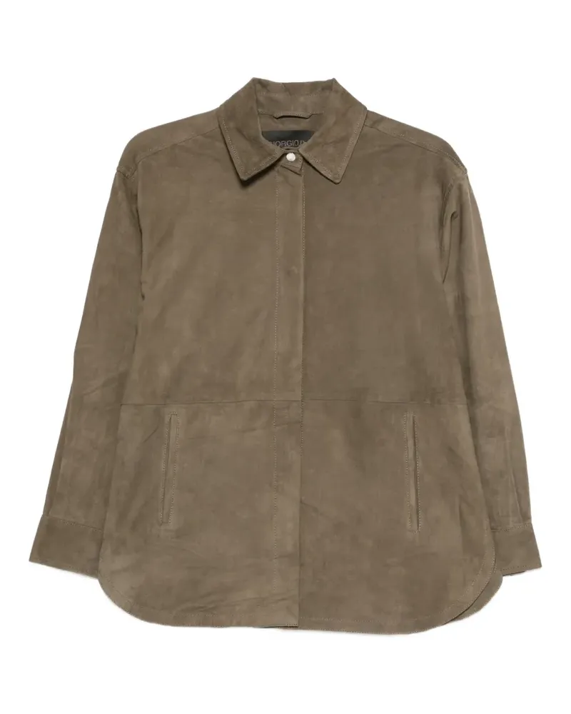 Giorgio Brato suede long-sleeve shirt - Braun Braun
