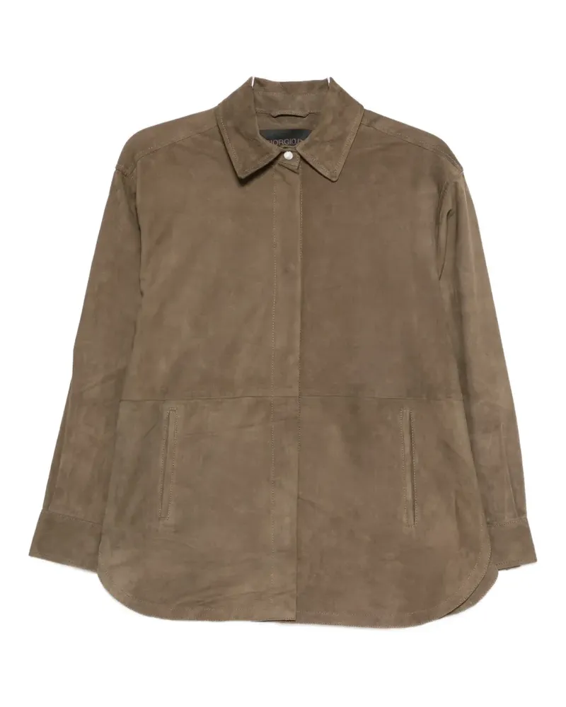 Giorgio Brato suede long-sleeve shirt - Braun Braun