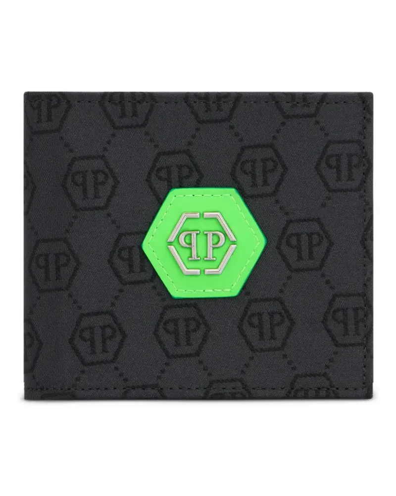 Philipp Plein monogram-patterned wallet - Schwarz Schwarz