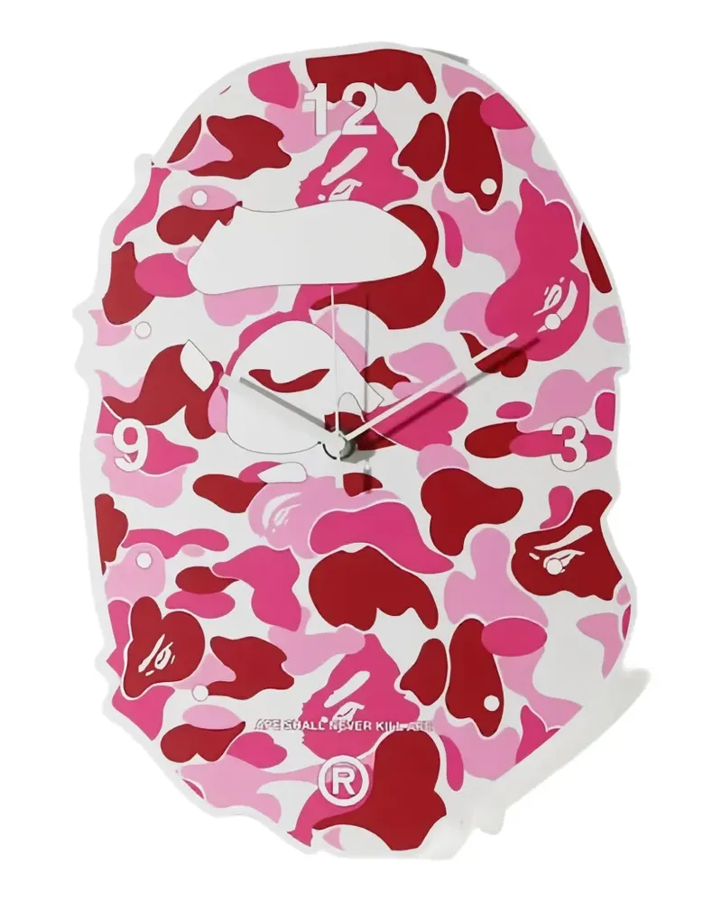 BAPE ABC Ape Head Wanduhr - Rosa Rosa