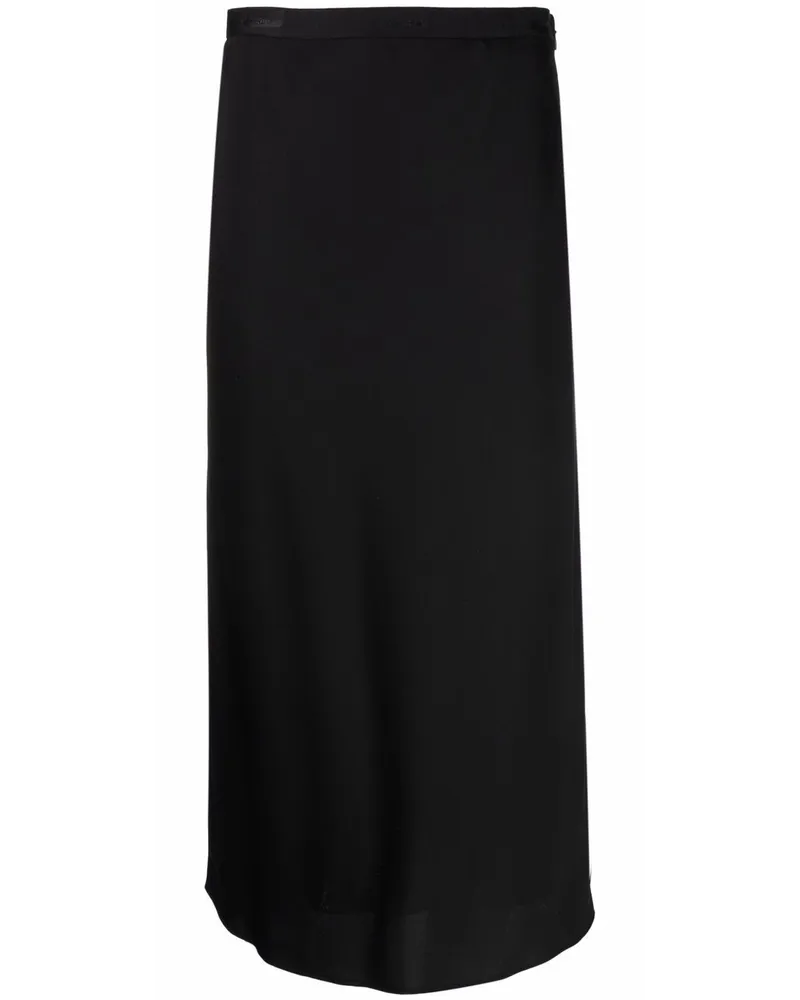Calvin Klein Midirock mit Logo-Bund - Schwarz Schwarz