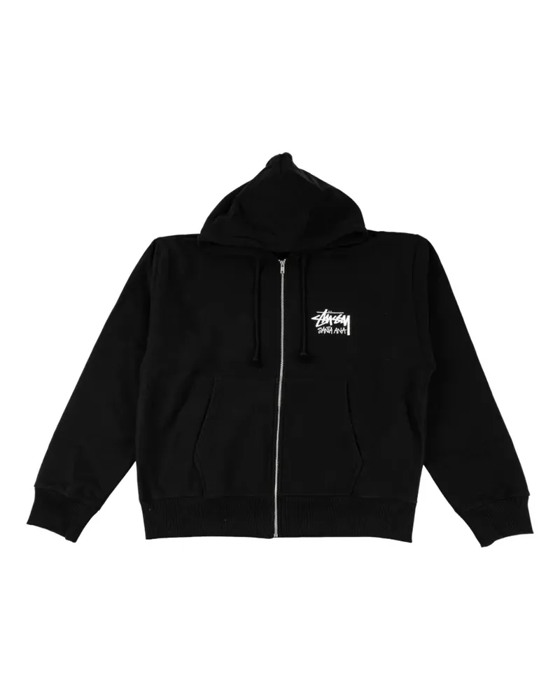 Stüssy Santa Ana logo-print zip-up hoodie - Schwarz Schwarz