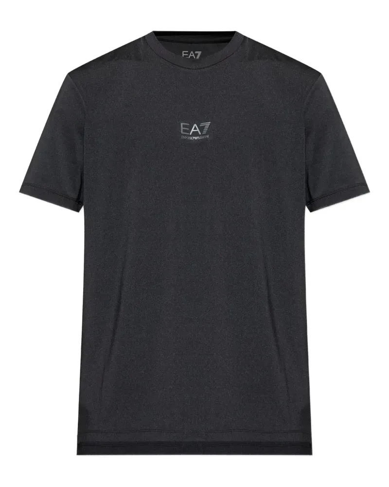 EA7 T-Shirt mit Logo-Print - Schwarz Schwarz