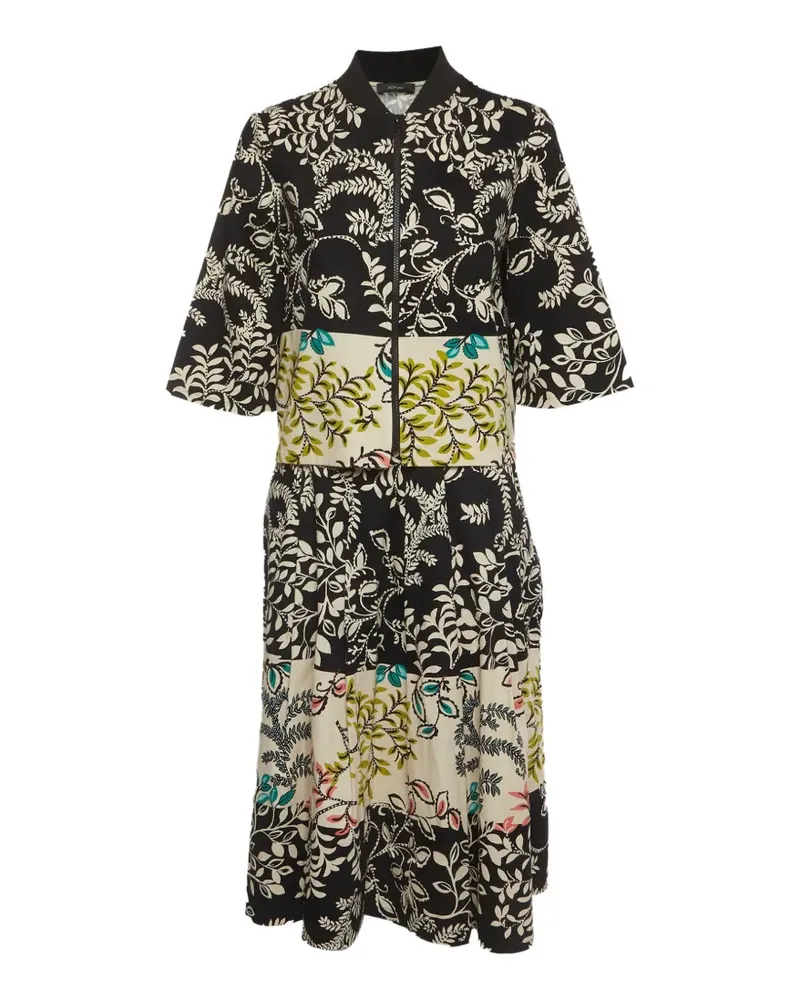 FourTwoFour on Fairfax leaf-print jacket and skirt set - Schwarz Schwarz