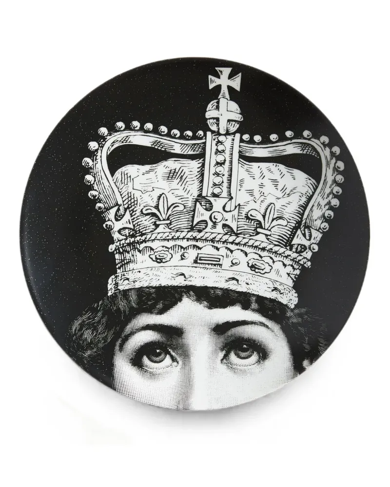 Fornasetti Wandteller mit grafischem Print - Schwarz Schwarz