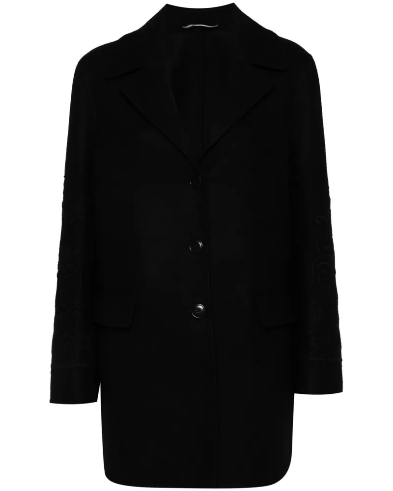 Ermanno Scervino Mantel mit Blumenstickerei - Schwarz Schwarz
