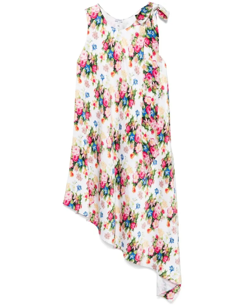 Loewe Asymmetrisches Midikleid - Weiß Weiß