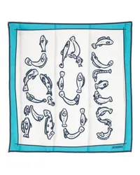 Jacquemus Seiden-Bandana mit Fisch-Print Weiß