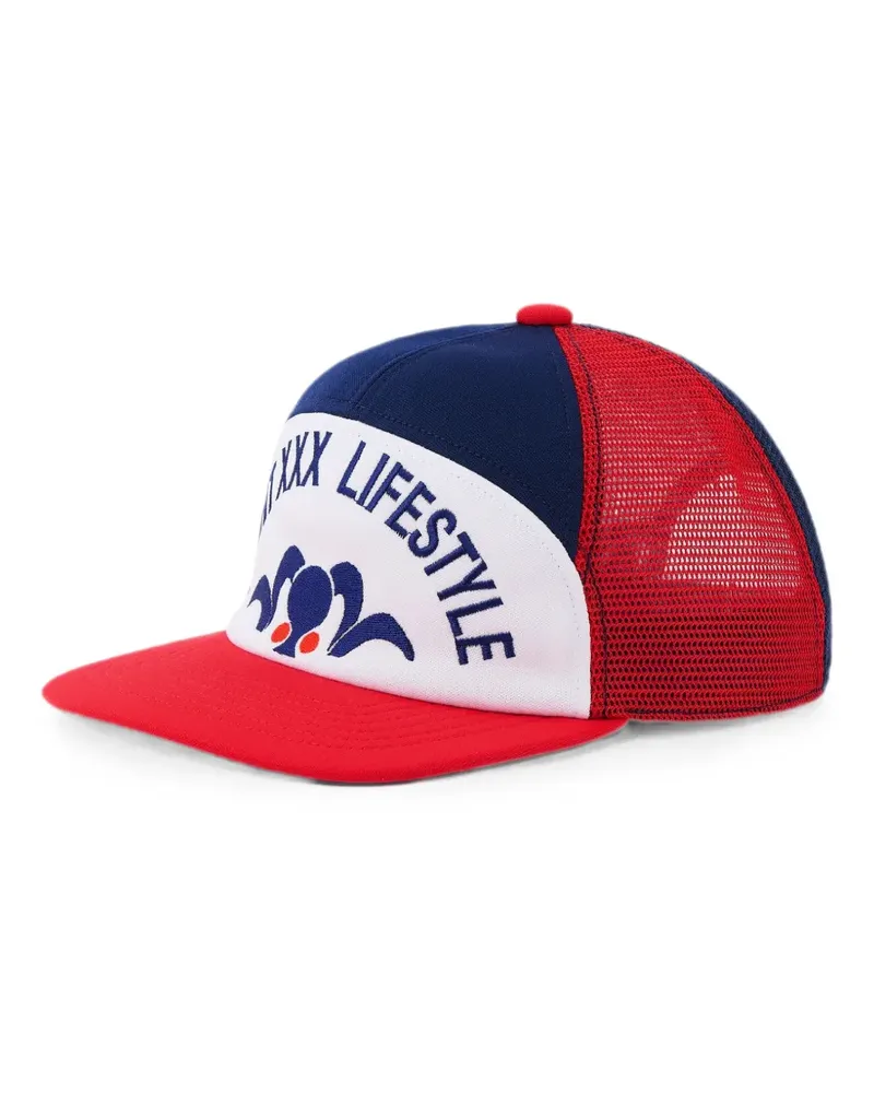 SAINT MXXXXXX logo-embroidered mesh-panel cap - Blau Blau