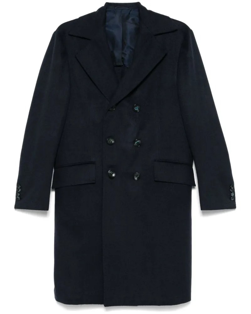 Kiton Mantel aus Filz - Blau Blau