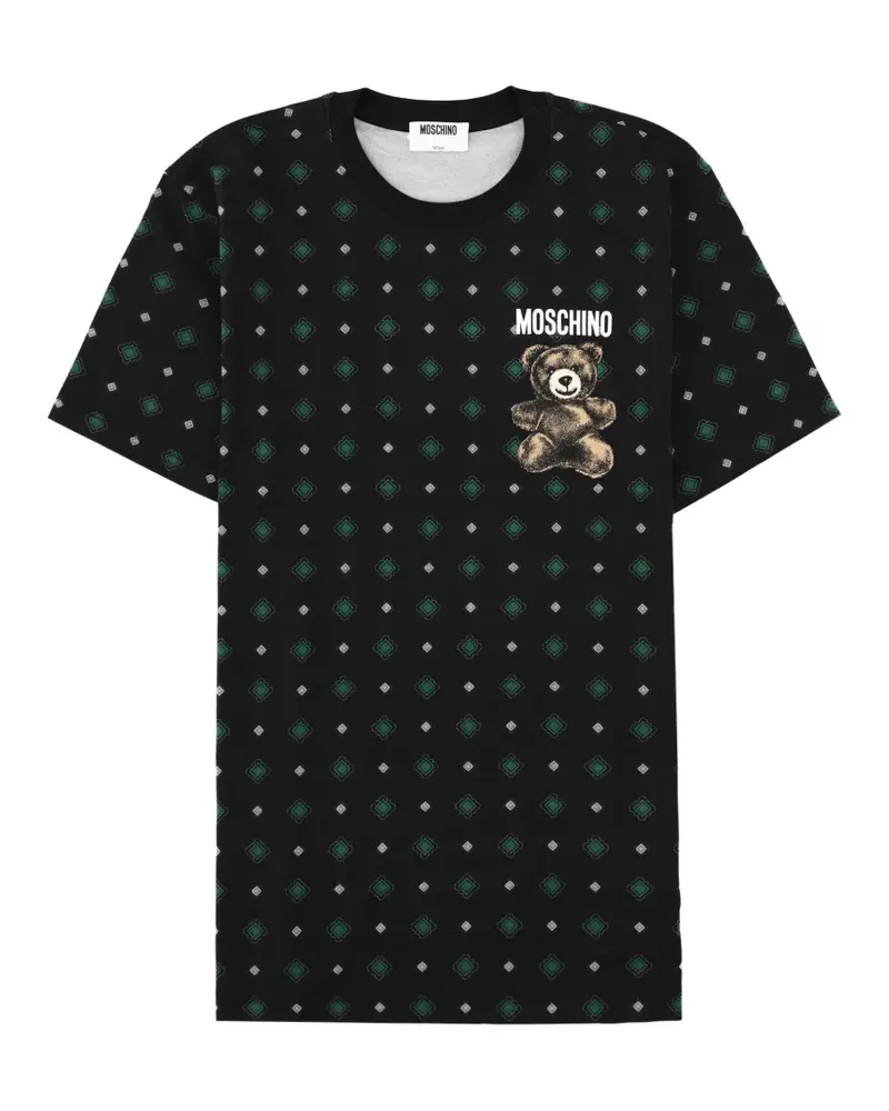Moschino Polo Bear pattern T-shirt - Schwarz Schwarz