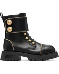 Balmain Schnürstiefel mit eckiger Kappe Schwarz