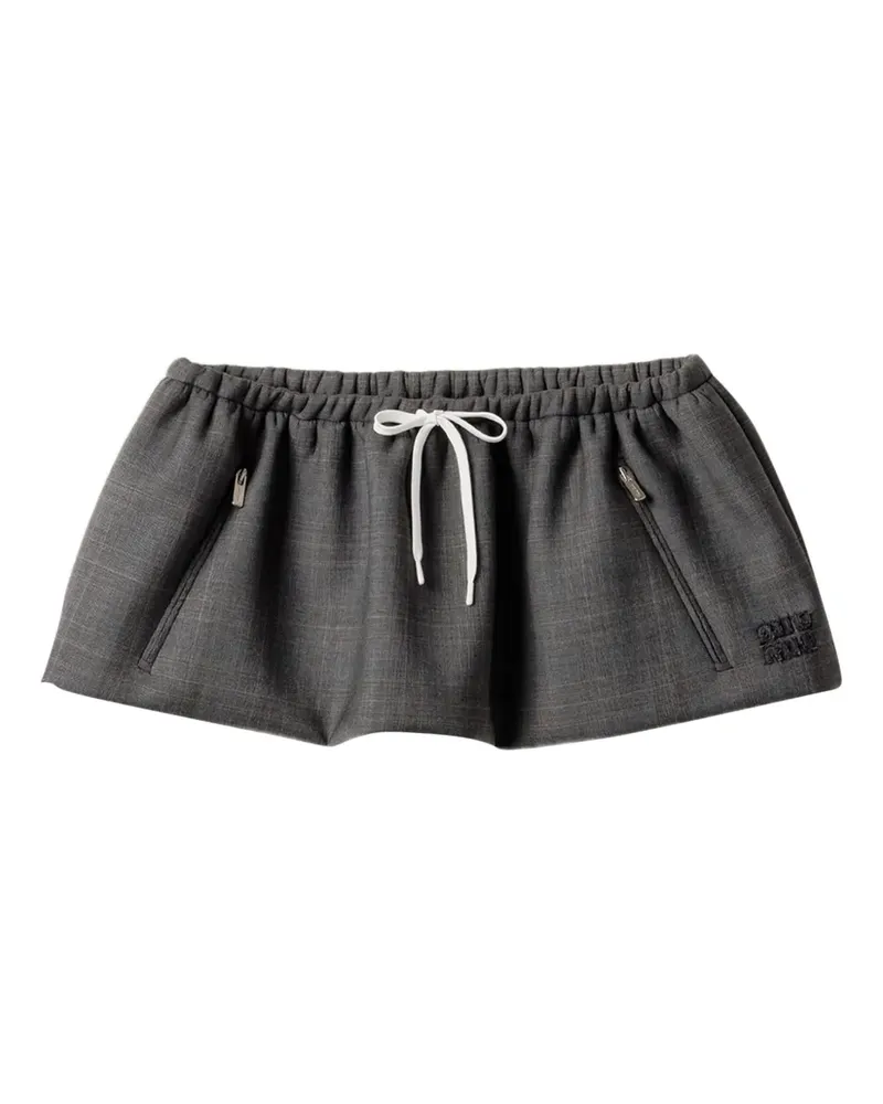 Miu Miu Minirock mit Prince of Wales-Karo - Grau Grau