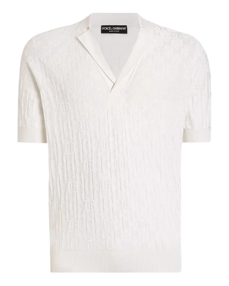 Dolce & Gabbana T-Shirt aus Seidenstretch - Weiß Weiß