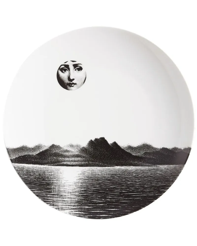 Fornasetti Tema e Variazioni n.85 Wandteller Weiß