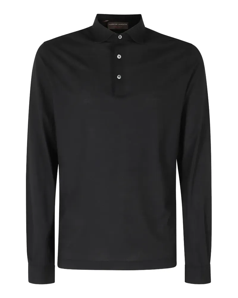 Filippo de Laurentiis Langärmeliges Poloshirt - Schwarz Schwarz