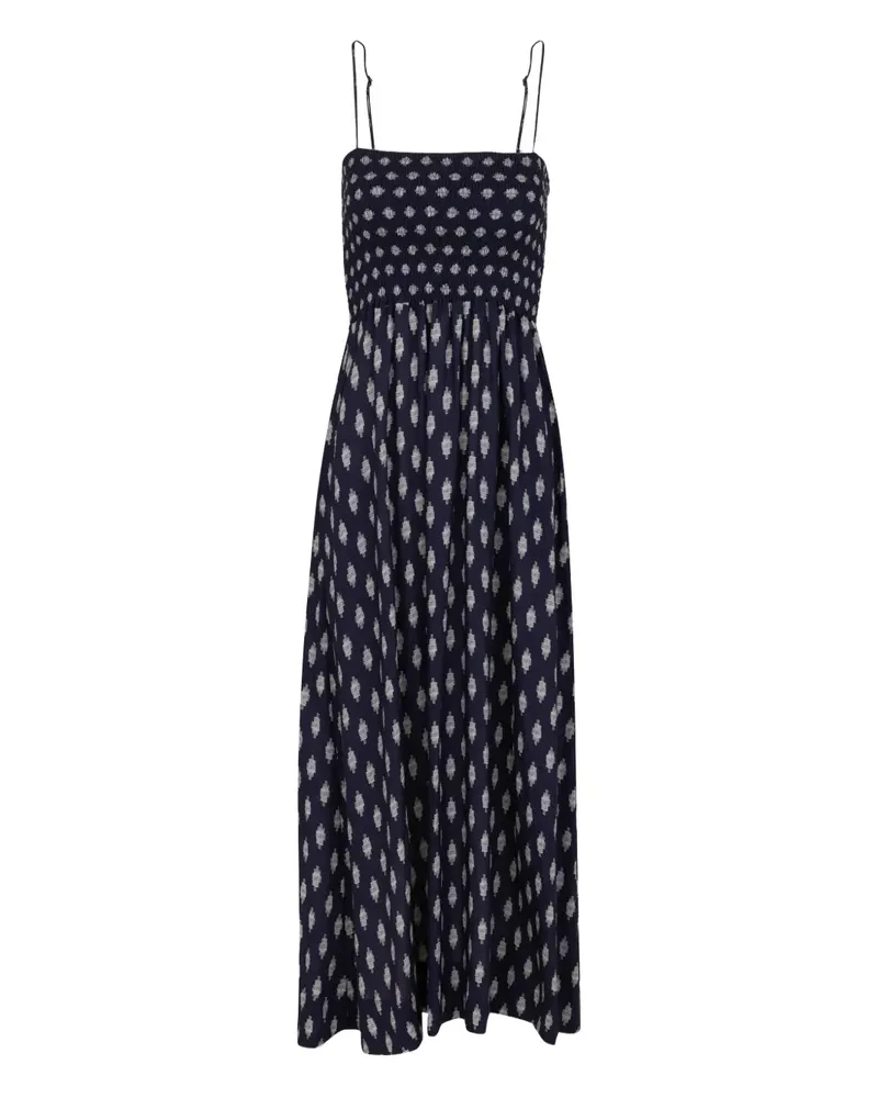 Lenny Niemeyer Gemustertes Midikleid mit gesmokter Taille - Blau Blau