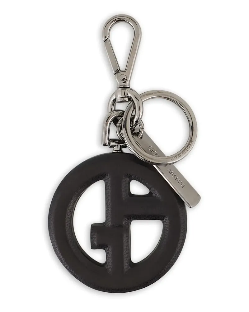 Giorgio Armani Schlüsselanhänger mit Logo-Schild - Schwarz Schwarz