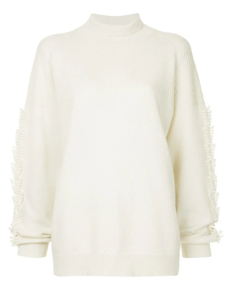 Barrie Oversized-Pullover mit Rollkragen Weiß