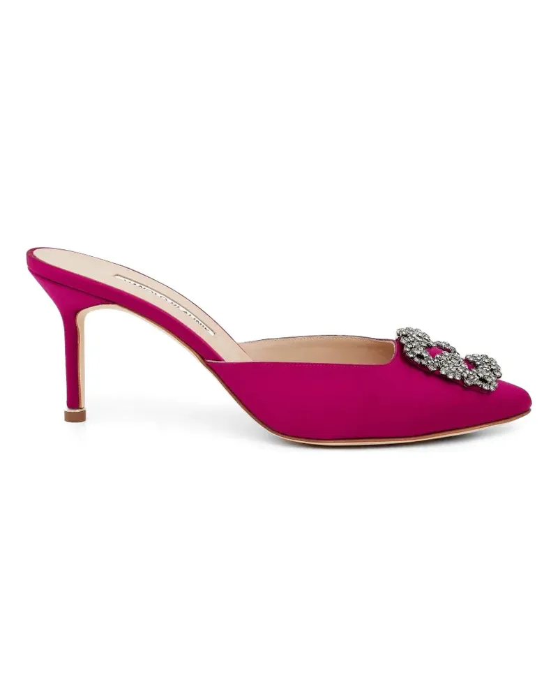 Manolo Blahnik Hangisi crystal-embellished mules - Rosa Rosa
