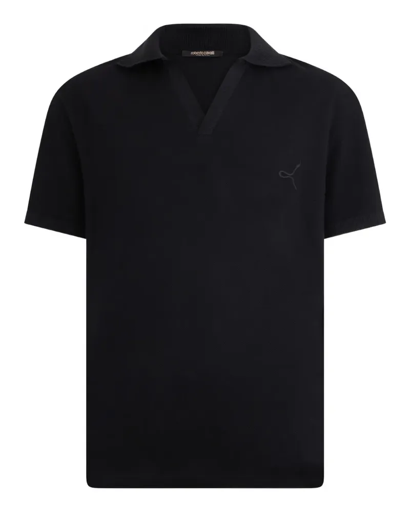 Roberto Cavalli embroidered-logo short-sleeve polo shirt - Schwarz Schwarz
