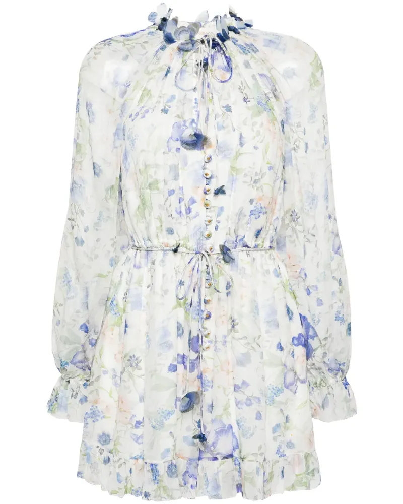 Zimmermann Natura Flutter Chiffon-Playsuit - Blau Blau