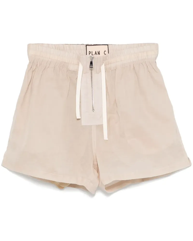 PLAN C Organza-Shorts aus Baumwolle - Nude Nude