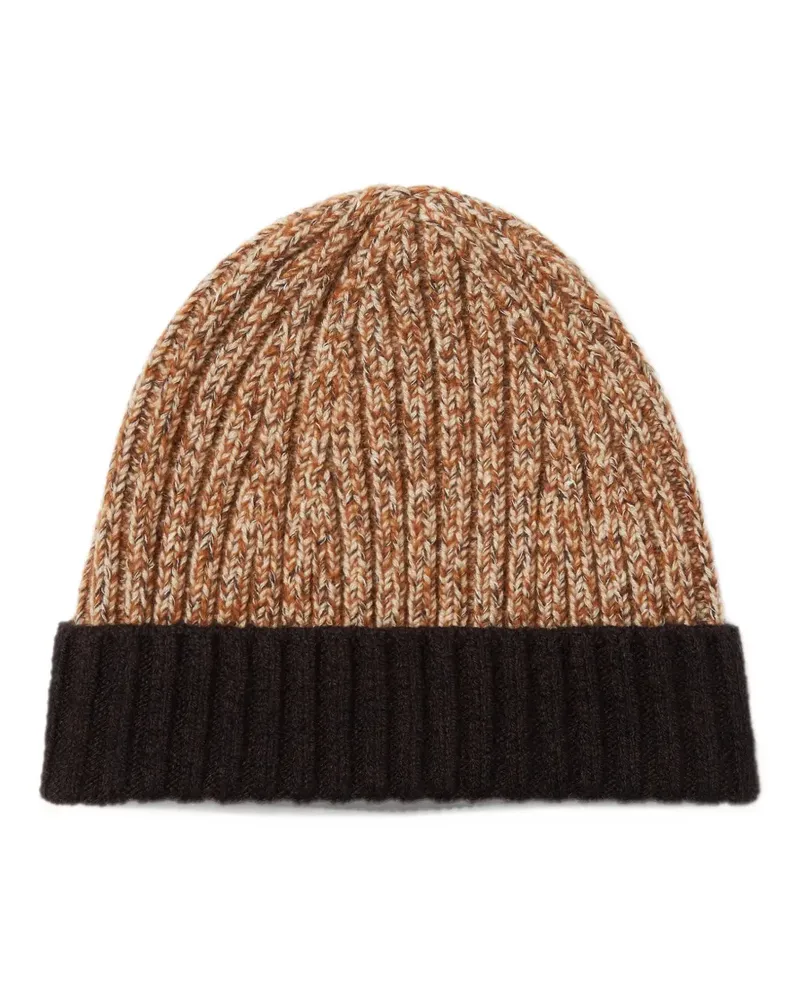 Ermenegildo Zegna contrast cuff beanie hat - Orange Orange