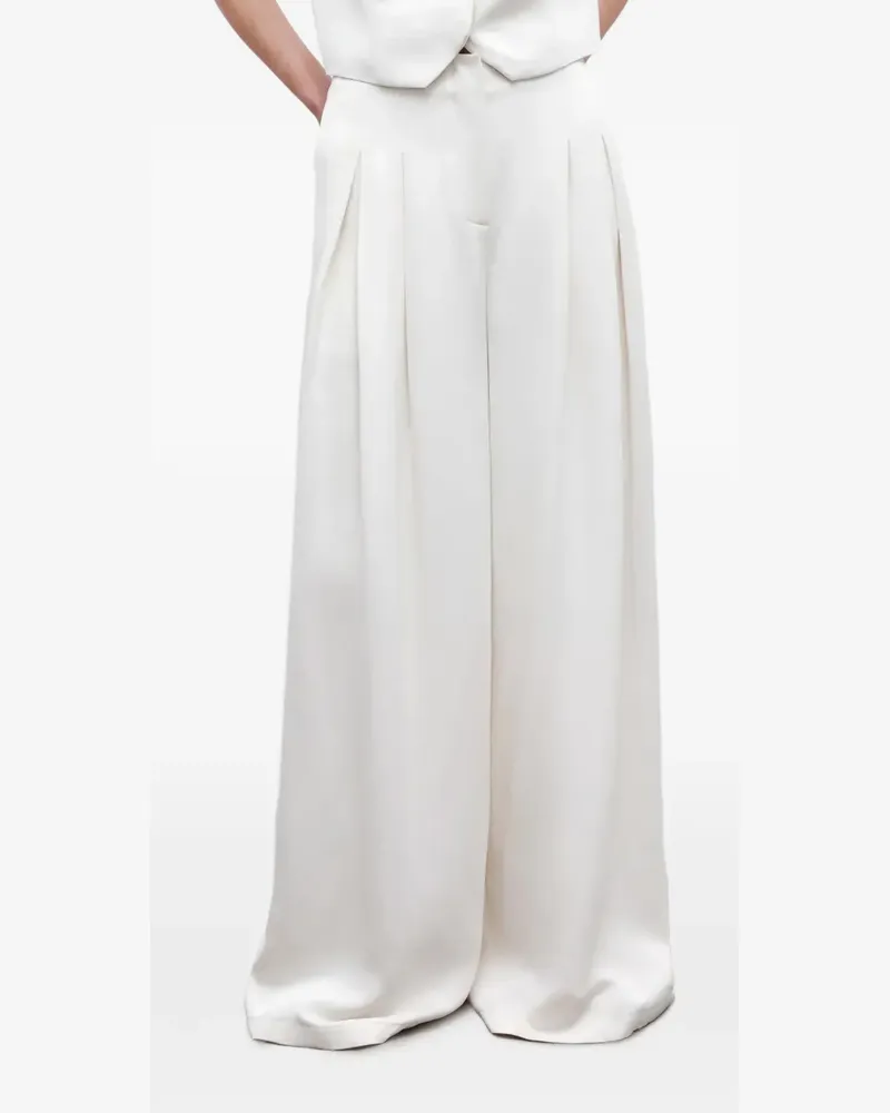 TWP Weite Bundfaltenhose - Weiß Weiß