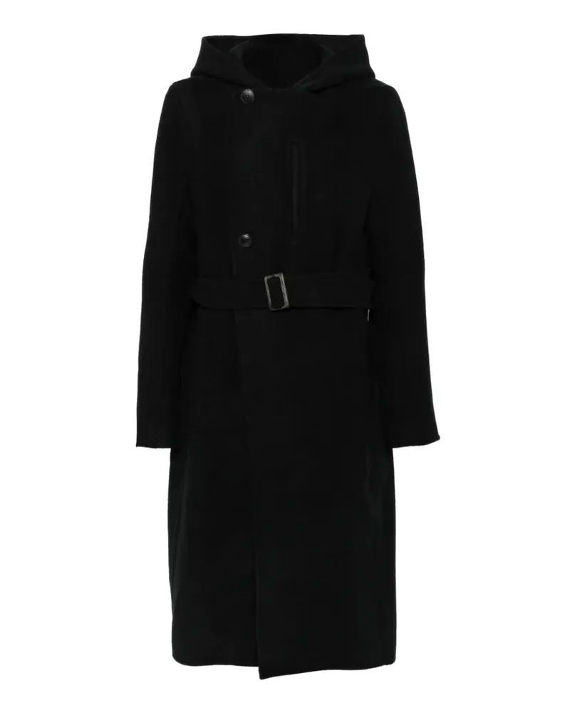 Rick Owens Kapuzenmantel mit Gürtel - Schwarz Schwarz