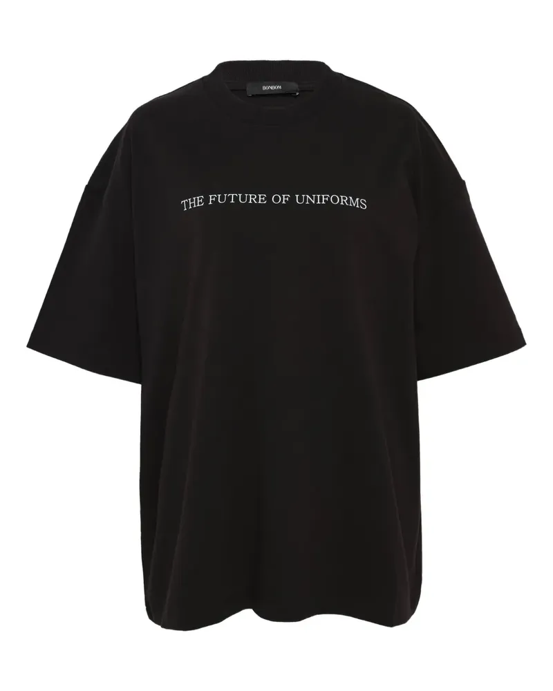 BONBOM Front Typo & Back Post-It T-shirt - Schwarz Schwarz