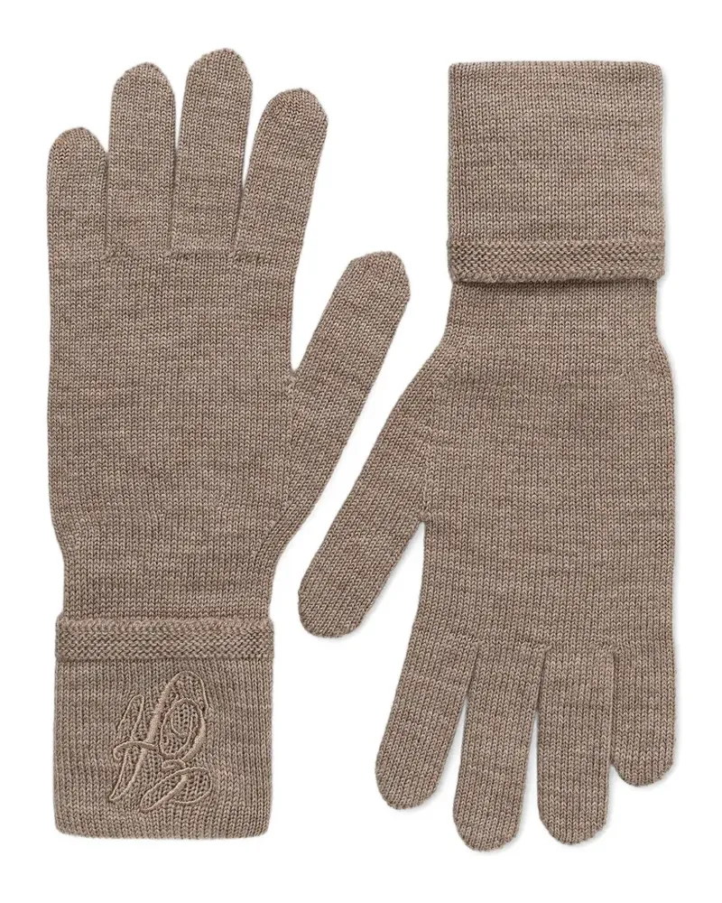 Emporio Armani embroidered gloves - Nude Nude