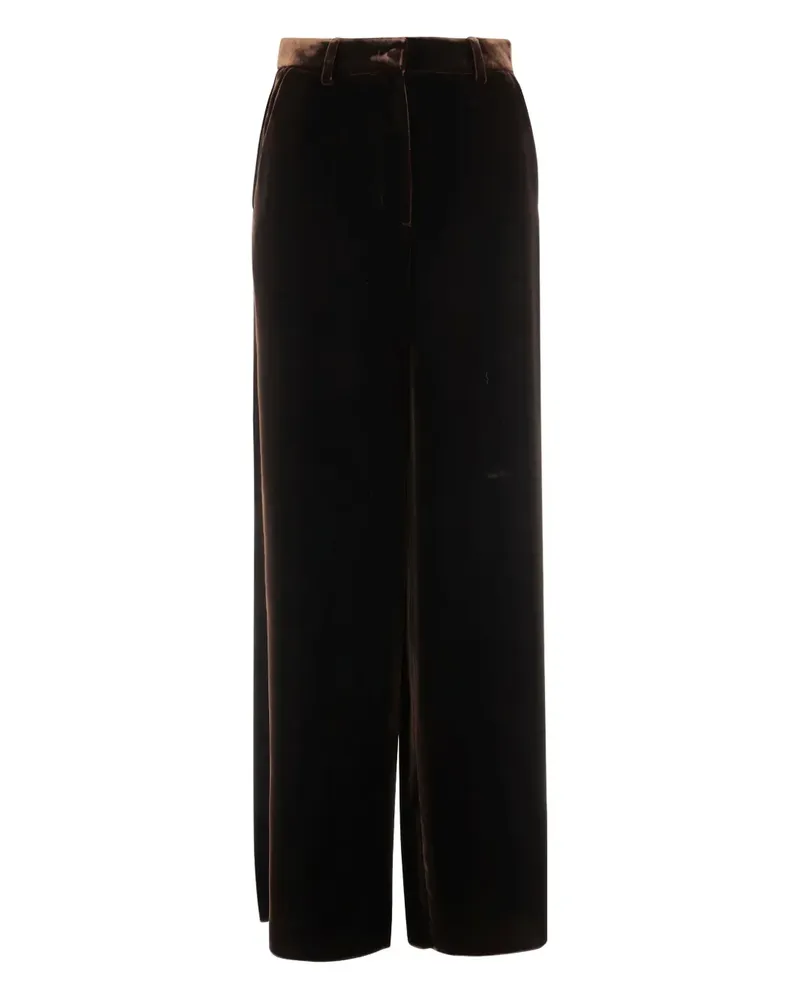 Giorgio Armani High-Waist-Hose aus Samt - Braun Braun